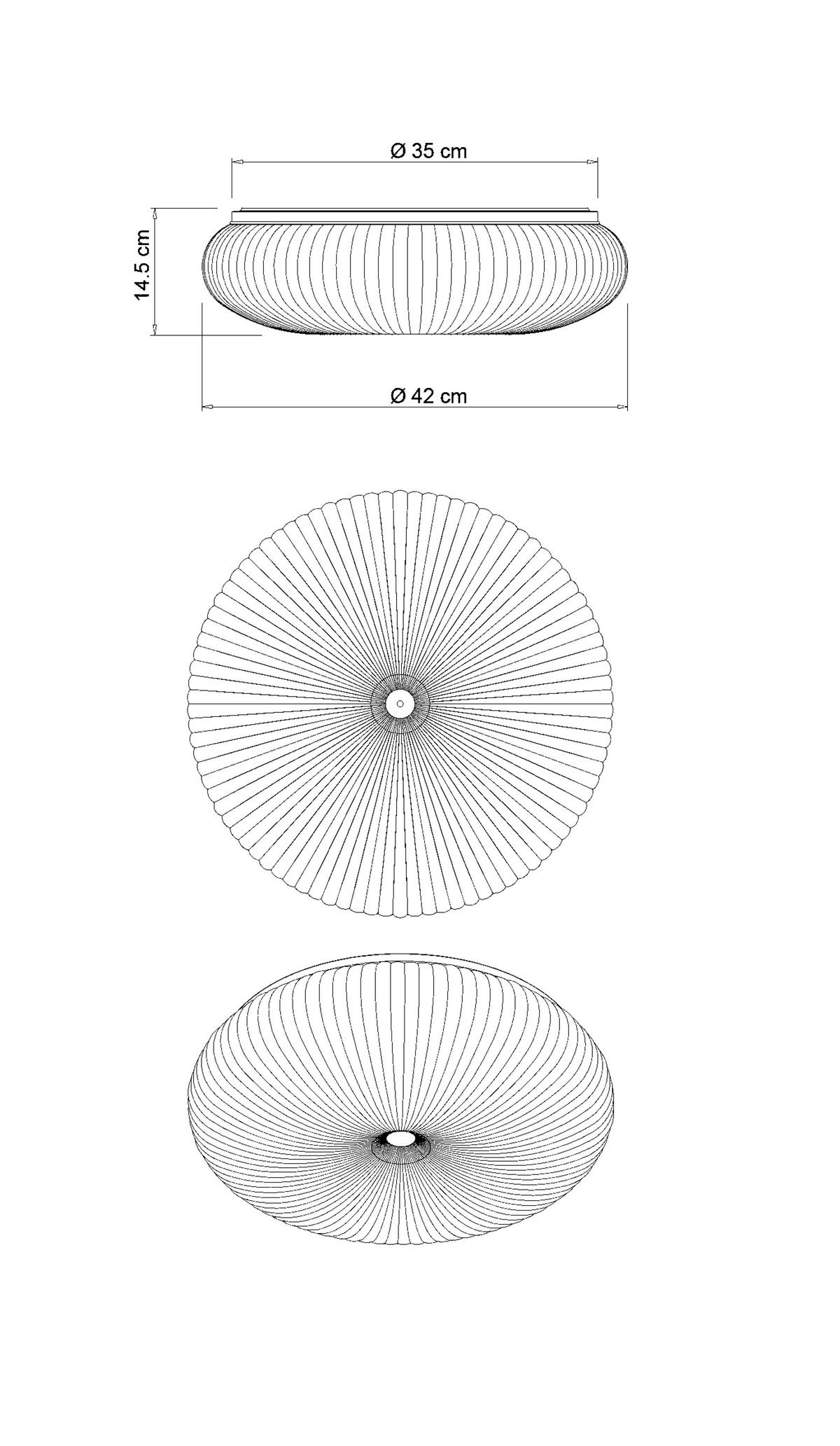 DECKENLEUCHTE  42/14.5 cm    - Weiß, Design, Kunststoff/Metall (42/14.5cm) - Collet's Monde