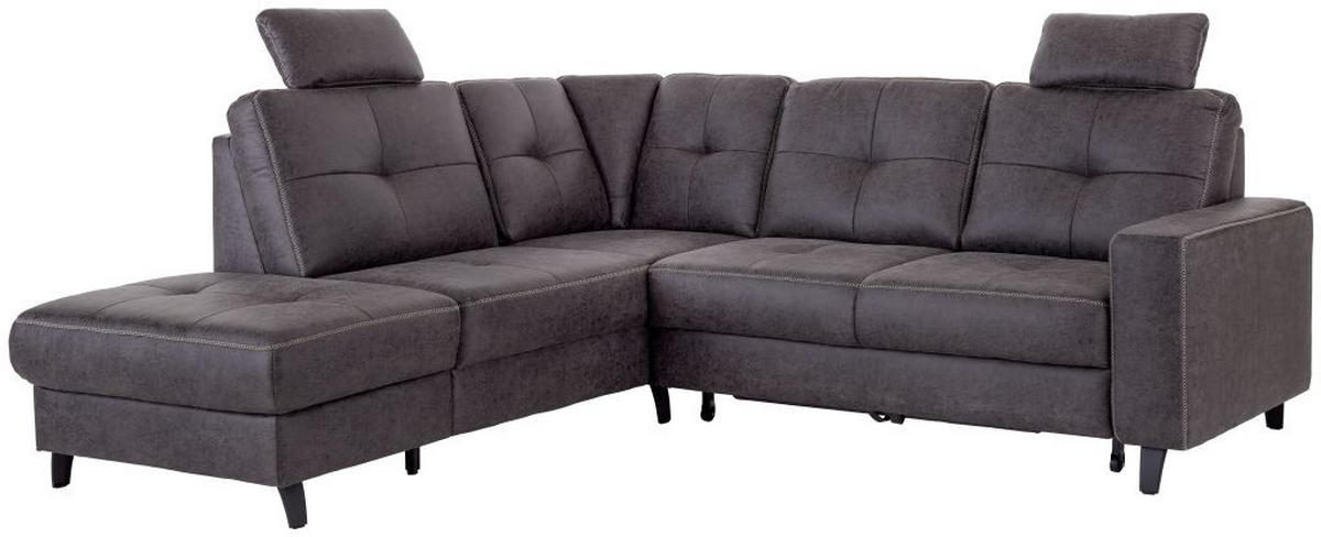 ECKSOFA in Anthrazit  - Anthrazit/Beige, Modern, Textil/Metall (219/237cm) - Sit & More