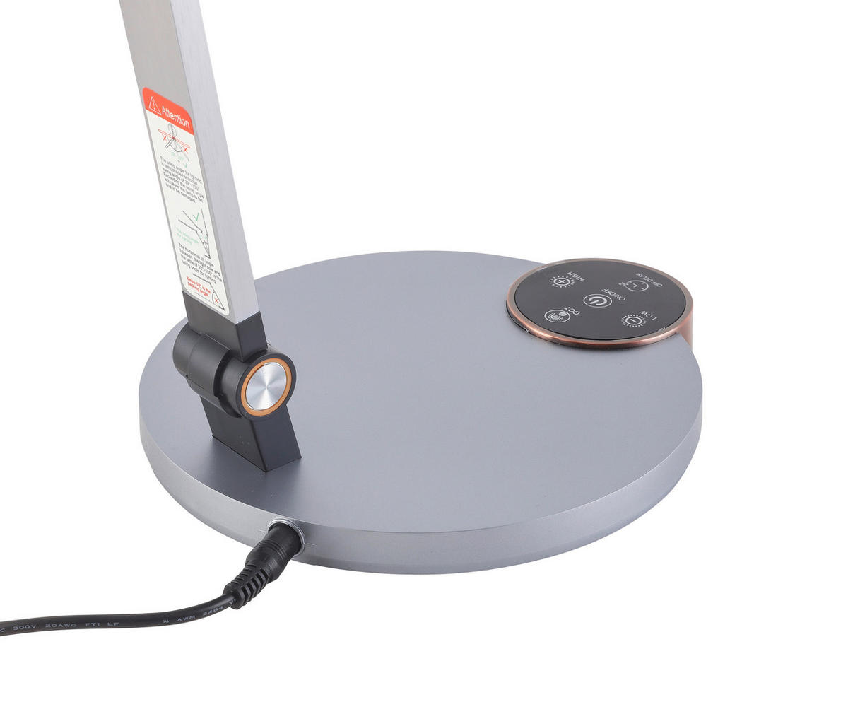 LED ÍRÓASZTALI LÁMPA - krómszínű/fekete, Basics, műanyag/fém (76cm) - Novel