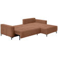 ECKSOFA  in Webstoff Dunkelorange  - Dunkelorange/Schwarz, KONVENTIONELL, Textil/Metall (292/192cm) - Carryhome