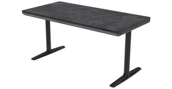 SCHREIBTISCH 160/80/73/118 cm in Schwarz, Dunkelgrau - Dunkelgrau/Schwarz, Design, Holzwerkstoff/Kunststoff (160/80/73/118cm) - Novel