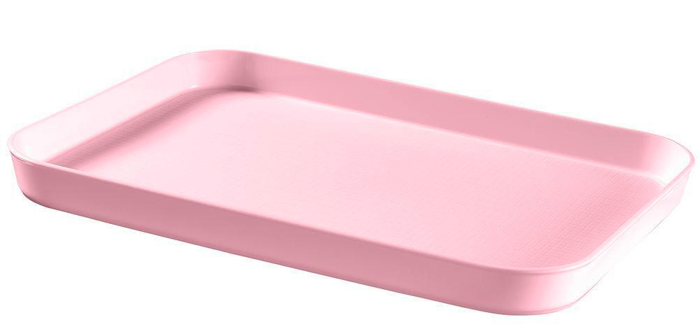 TÁLCA    - rózsaszín, Basics, műanyag (43/31/3.5cm)
