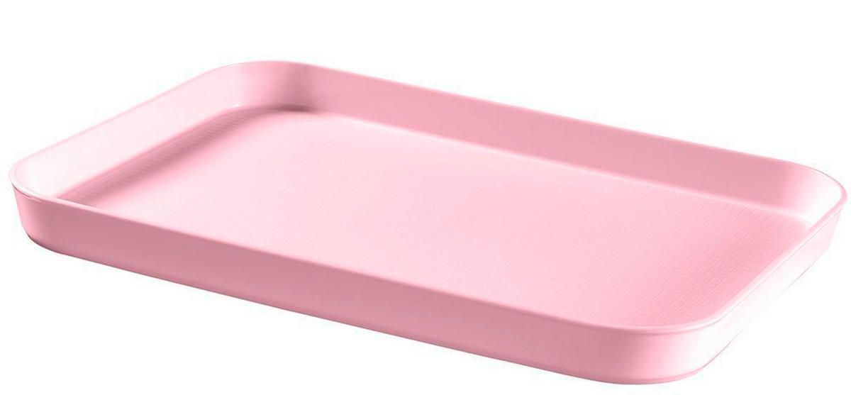 TÁLCA    - rózsaszín, Basics, műanyag (43/31/3.5cm)