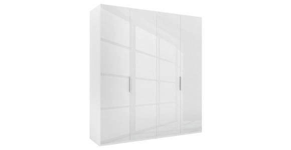 DREHTÜRENSCHRANK  in Weiß  - Alufarben/Weiß, KONVENTIONELL, Glas/Holzwerkstoff (200/223/62cm) - Novel