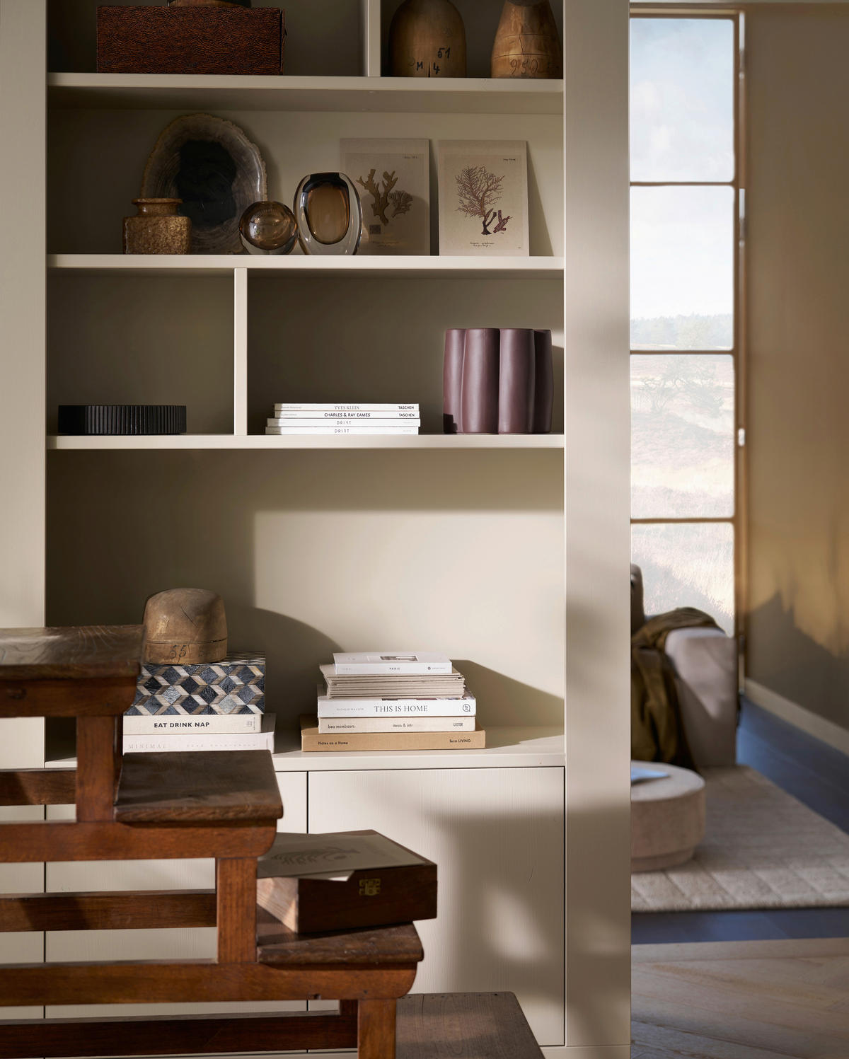 REGAL Kiefer Grau  - Grau, Design, Holz (117/229/31cm) - Livetastic