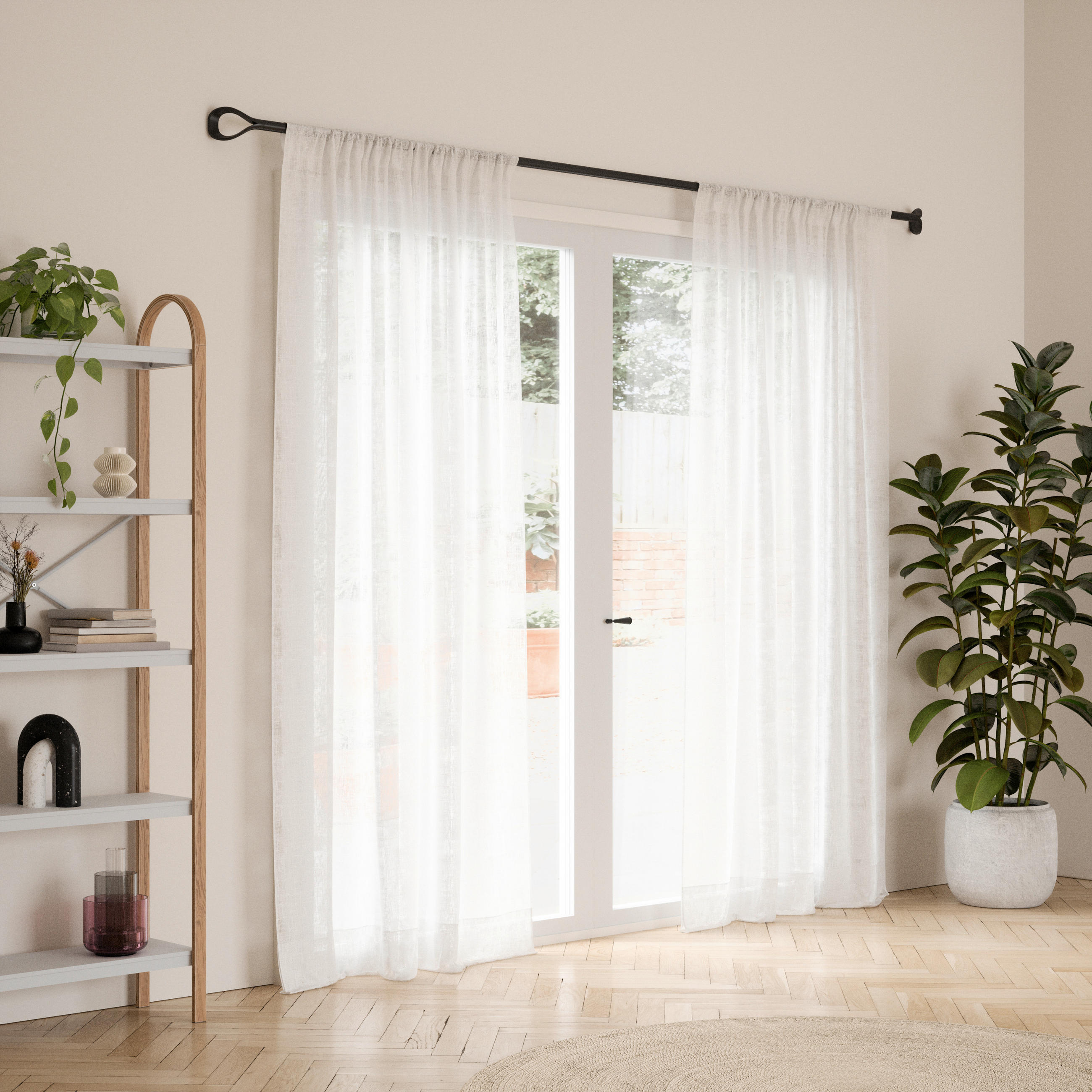 VORHANGSTANGENSET  107-305 cm  - Schwarz, KONVENTIONELL, Kunststoff/Metall (107-305cm) - Umbra