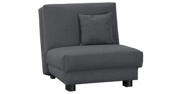 SCHLAFSESSEL Flachgewebe Blau Fußauswahl, Stoffauswahl, Liegefunktion Zierkissen  - Blau/Schwarz, Design, Textil/Metall (85/85/100cm) - Carryhome