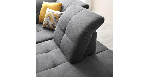 ECKSOFA Grau Chenille  - Schwarz/Grau, Design, Textil/Metall (310/240cm) - Xora