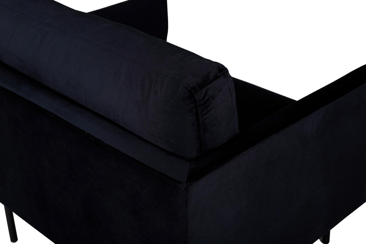 SESSEL in Samt Schwarz  - Schwarz, Design, Textil/Metall (95/80/84cm) - Livetastic