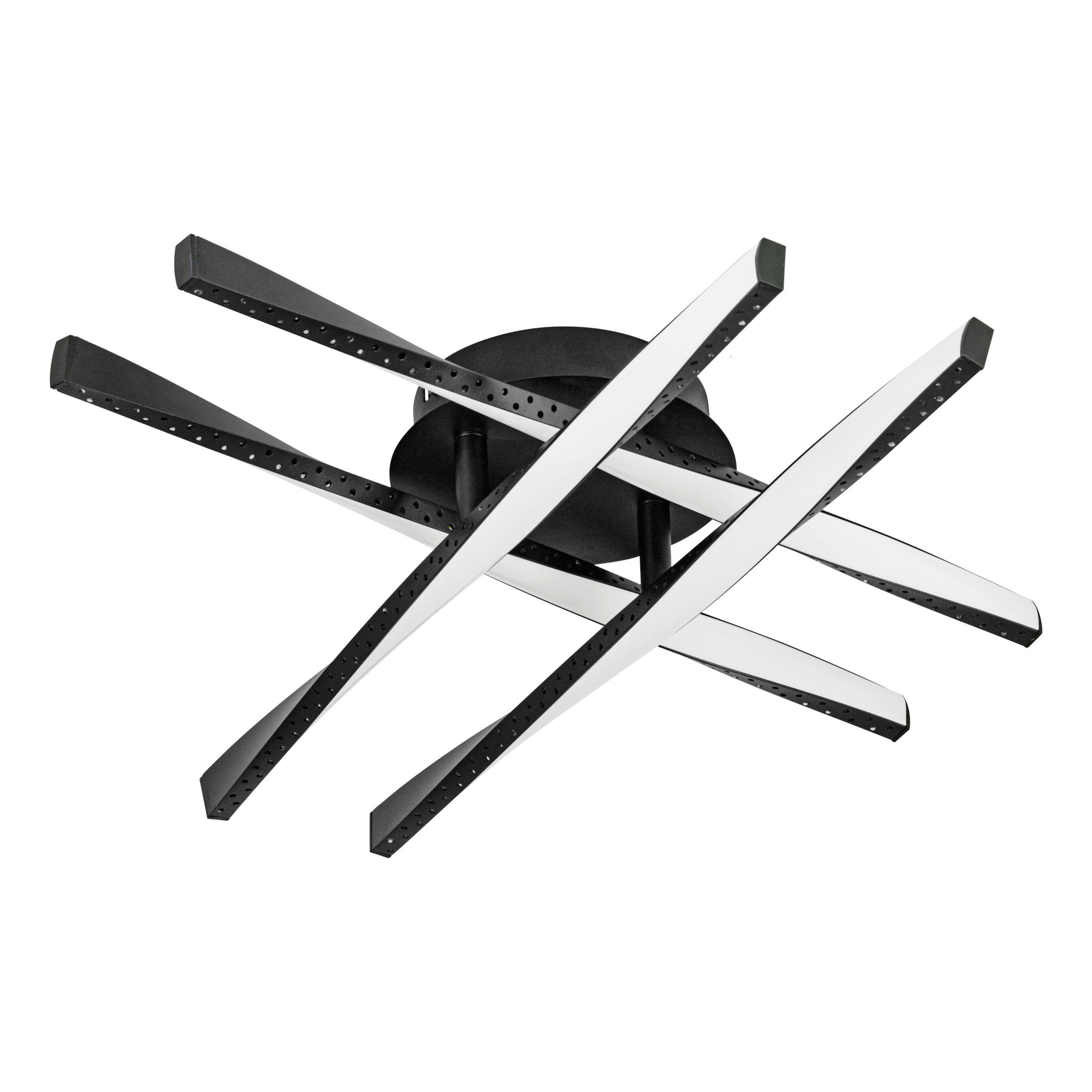 DECKENLEUCHTE 43,5/43,5/9,5 cm  - Schwarz/Weiß, Design, Kunststoff/Metall (43,5/43,5/9,5cm)