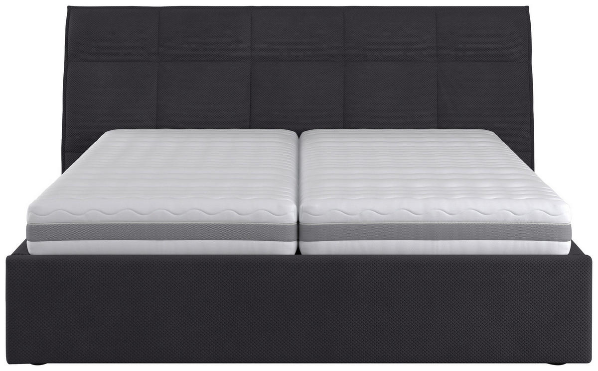 KÁRPITOZOTT ÁGY 160/200 cm  antracit  - fekete/antracit, Basics, faalapú anyag/textil (160/200cm) - Carryhome