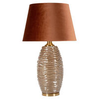 TISCHLEUCHTE   - Goldfarben/Braun, Basics, Glas/Textil (45.5/79/45.5cm)