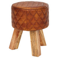 ÜLŐKE - natúr színű/barna, Modern, bőr/fa (35/46/35cm) - MID.YOU