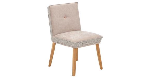 STUHL  in Webstoff, Mikrofaser Holz, Textil  - Taupe/Hellbraun, Design, Holz/Textil (49/86/67cm) - Linea Natura