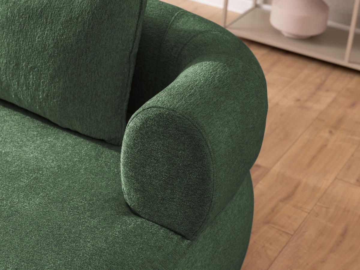 ECKSOFA FERRO Grün Chenille  - Schwarz/Grün, Design, Kunststoff/Textil (256/156cm) - Livetastic