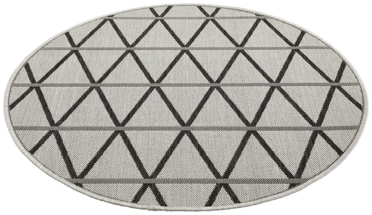 TEPIH ZA UNUTAR./VANJ. UPORAB  120 cm  siva, crna  Naturalle  - siva/crna, Design, tekstil/prirodni materijali (120cm) - Novel