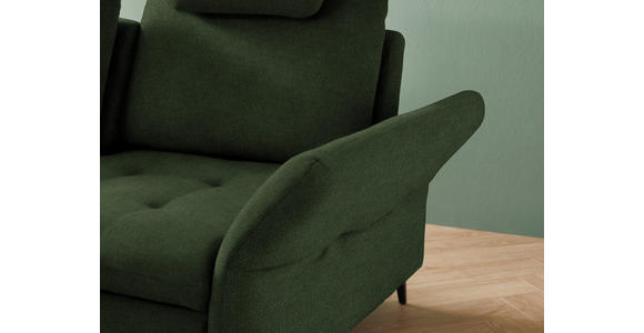 ECKSOFA in Flachgewebe Olivgrün  233/288 cm  - Schwarz/Olivgrün, Natur, Textil/Metall (233/288cm) - Valnatura