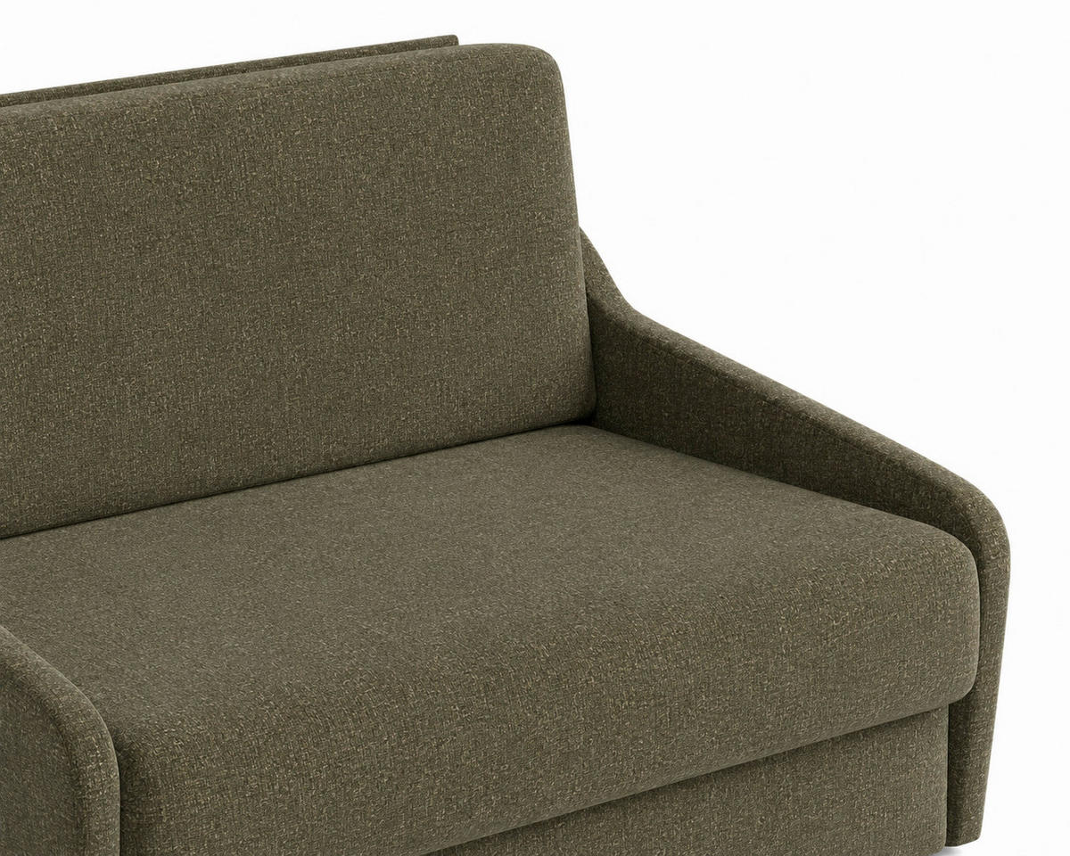 SCHLAFSOFA Dunkelgrün  - Dunkelgrün/Schwarz, Design, Kunststoff/Textil (136/86/113cm) - MID.YOU