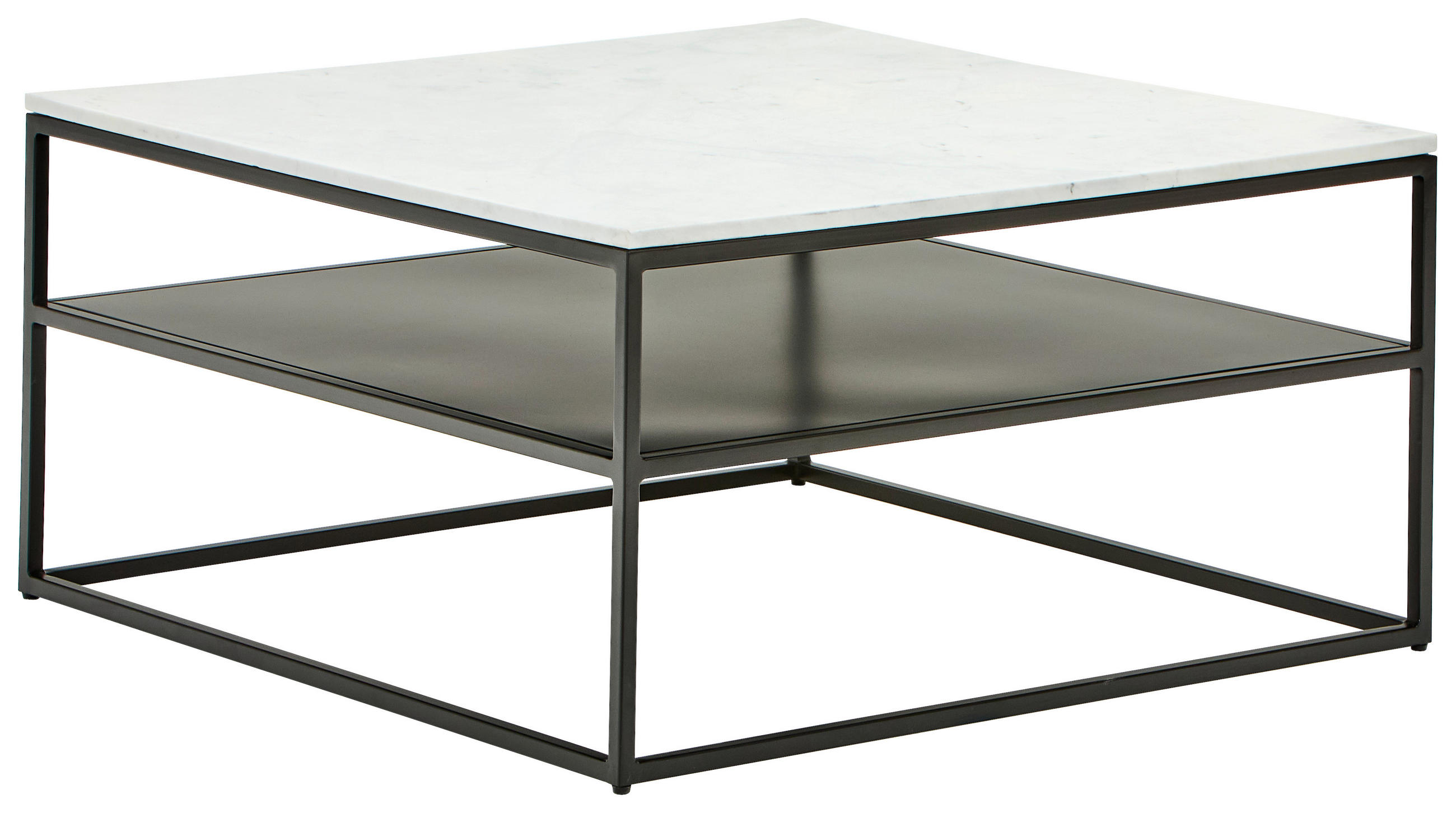 COUCHTISCH quadratisch Schwarz  - Schwarz, Design, Holzwerkstoff/Stein (80/80/40cm) - Livetastic