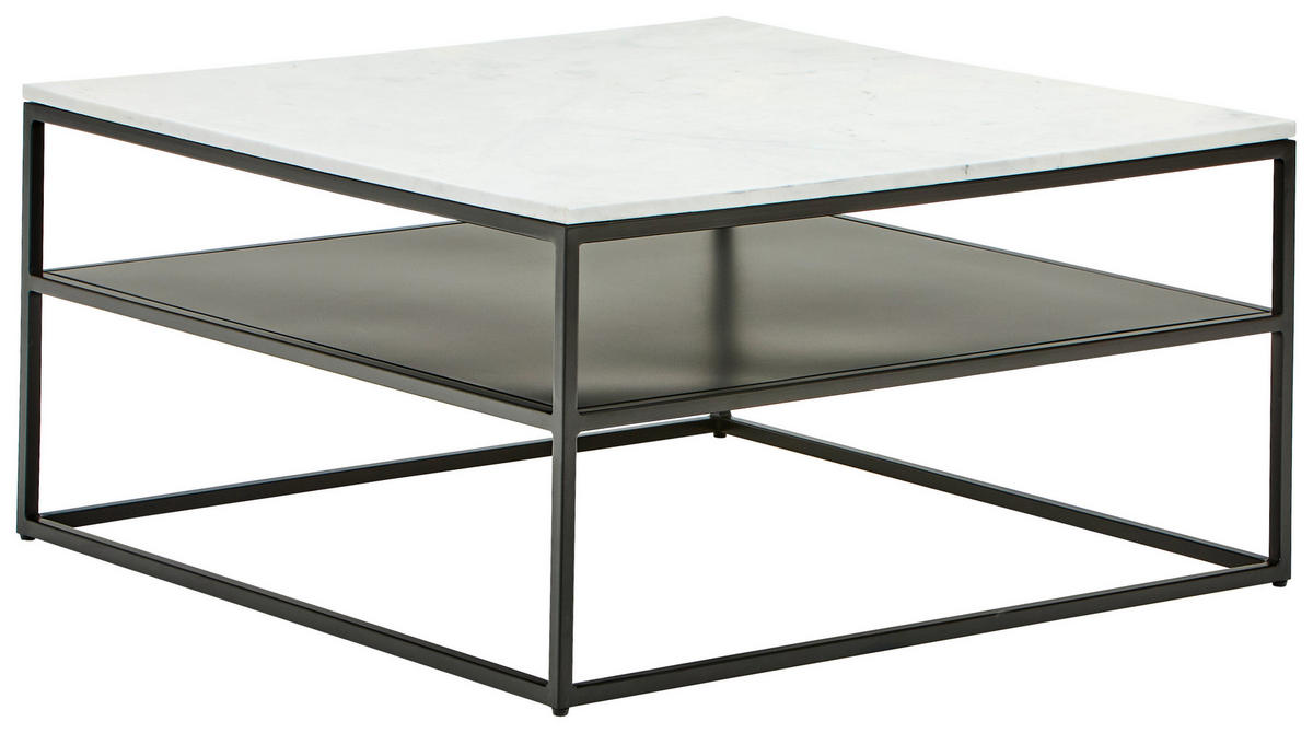 COUCHTISCH quadratisch Schwarz  - Schwarz, Design, Holzwerkstoff/Stein (80/80/40cm) - Livetastic