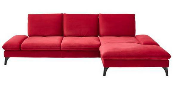 ECKSOFA Rot  - Rot/Schwarz, Design, Textil/Metall (338/176cm) - Voleo