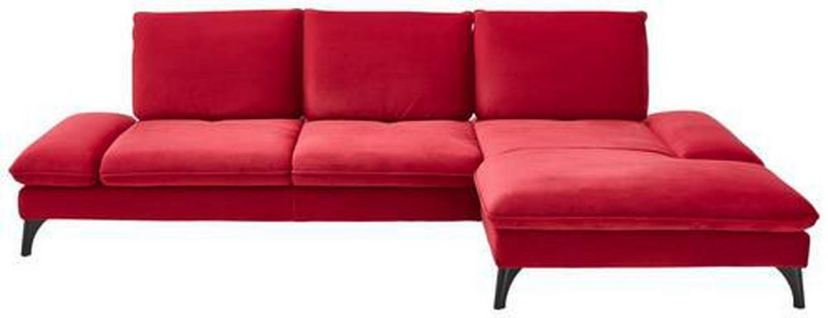 ECKSOFA Rot  - Rot/Schwarz, Design, Textil/Metall (338/176cm) - Voleo