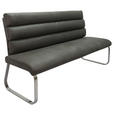 SITZBANK 180/94,5/70 cm  in Grau, Edelstahlfarben  - Edelstahlfarben/Grau, Design, Textil/Metall (180/94,5/70cm) - Novel
