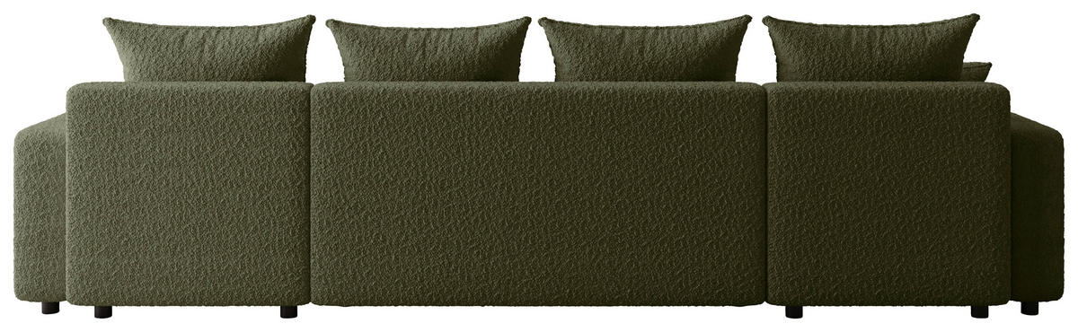 WOHNLANDSCHAFT  in Bouclé Grün  - Schwarz/Grün, MODERN, Kunststoff/Textil (150/312/150cm) - Carryhome