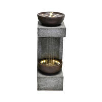 GARTENBRUNNEN - Schwarz/Grau, Basics, Glas/Kunststoff (30/86/29,5cm) - Gardenson