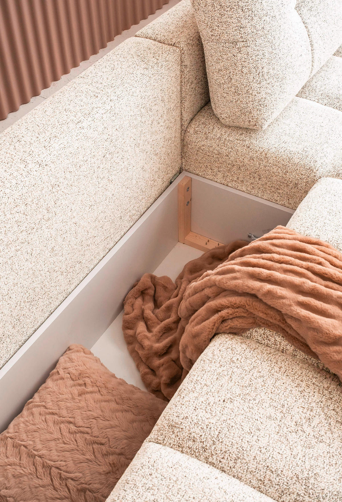 ECKSOFA  in Beige  338/184 cm  - Beige/Schwarz, Design, Textil (338/184cm) - MID.YOU