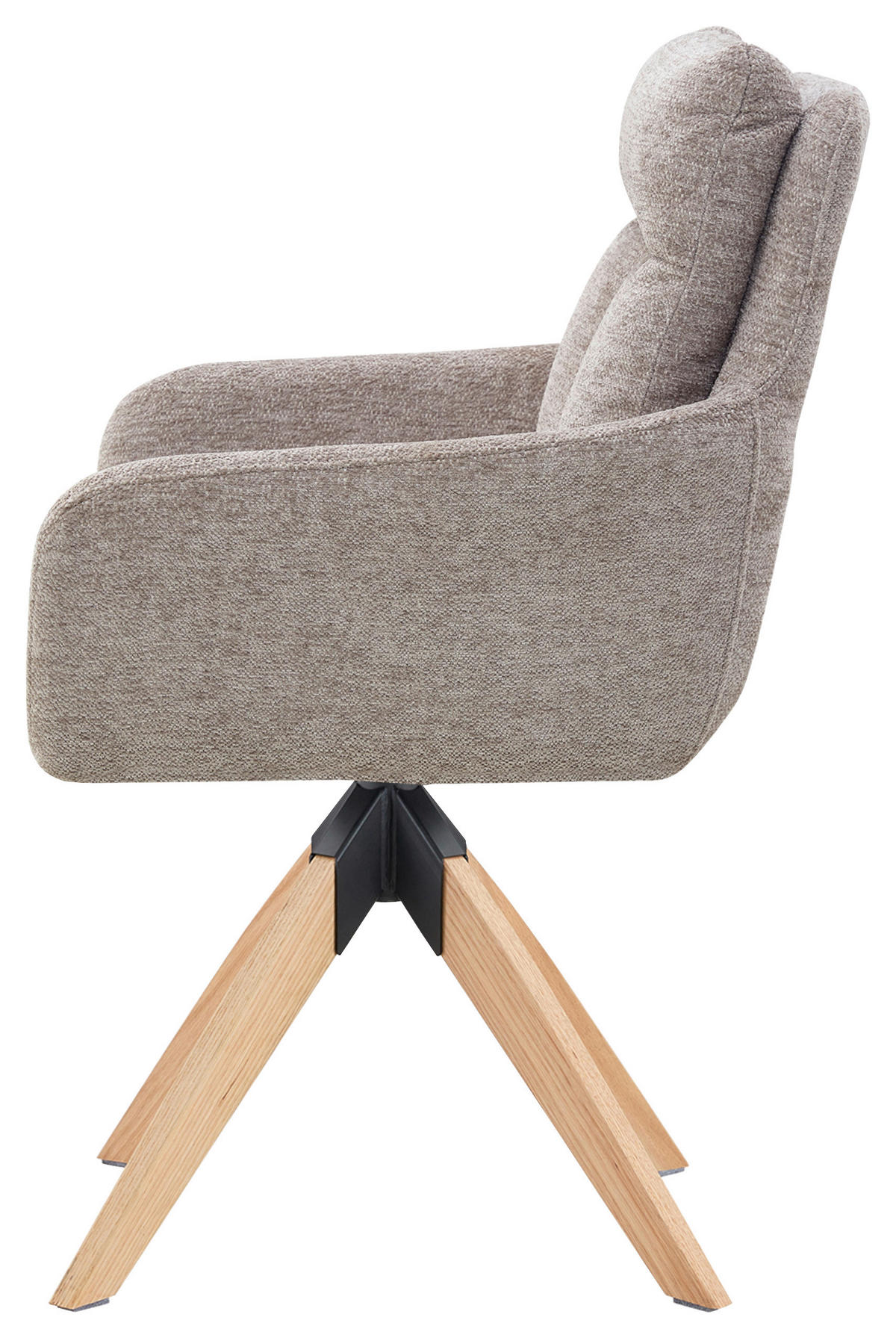 STOLICA S NASLONOM ZA RUKE  taupe  drvo, metal, tekstil      - prirodne boje/taupe, Konvencionalno, drvo/metal (59/92/63cm) - Livetastic