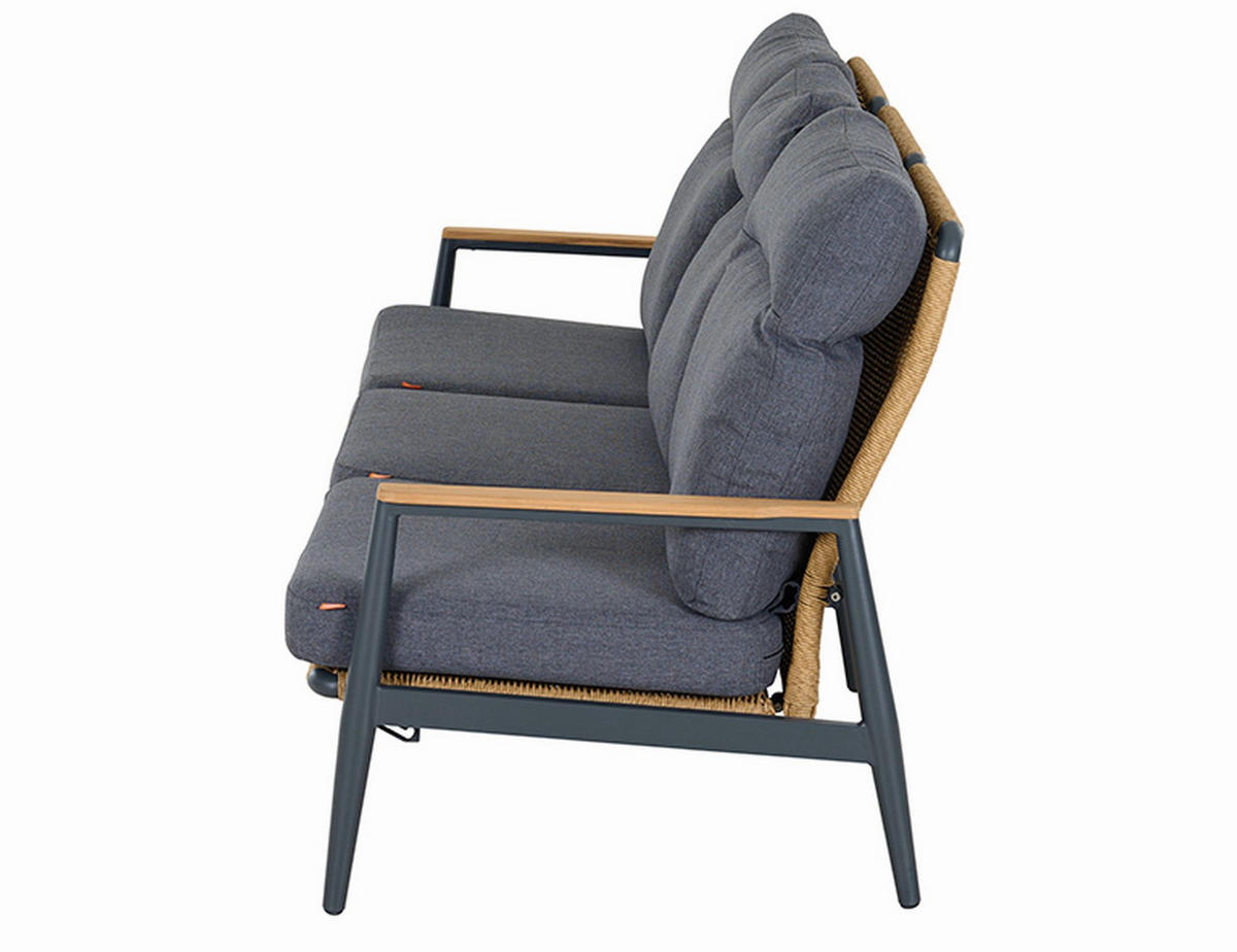 LOUNGEGARNITUR Teakholz Aluminium  - Anthrazit/Grau, Basics, Holz/Metall - Siena Garden