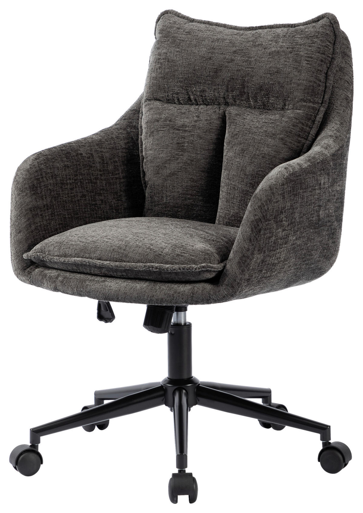 DREHSTUHL Webstoff Grau, Schwarz  - Schwarz/Grau, Modern, Kunststoff/Textil (58/85-93/58cm) - MID.YOU