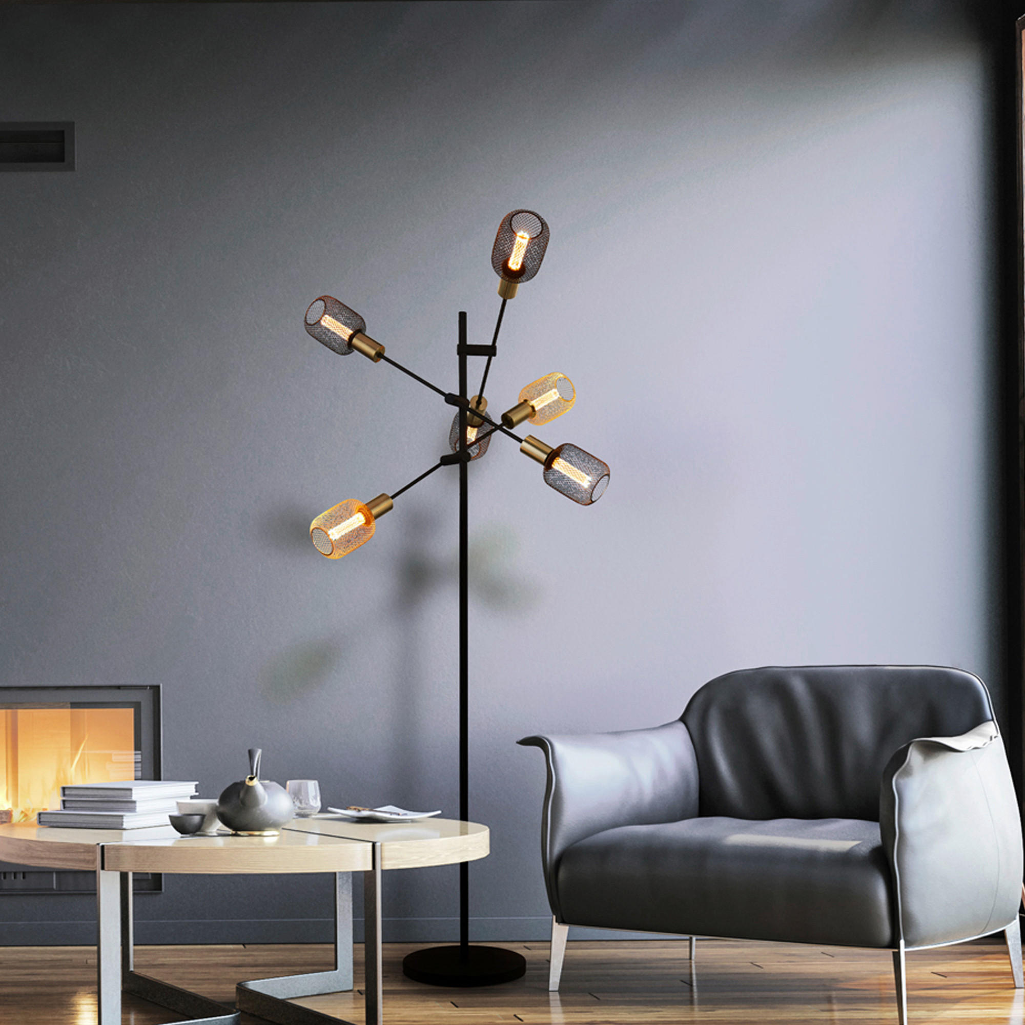 SVJETILJKA PODNA Armstrong  - crna, Design, metal (54/150cm)