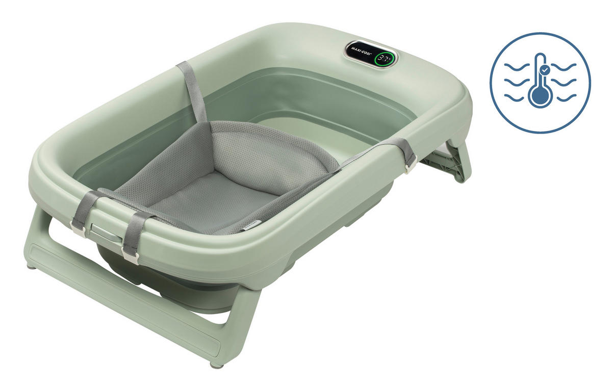 BABYBADEWANNE Indigo Pus  - Salbeigrün, Basics, Kunststoff/Textil (51/24/86cm) - Maxi-Cosi