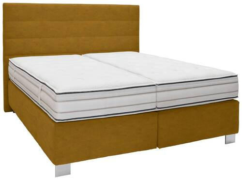 BOXSPRINGBETT 180/200 cm  in Currygelb  - Currygelb/Alufarben, KONVENTIONELL, Holzwerkstoff/Textil (180/200cm) - Dieter Knoll