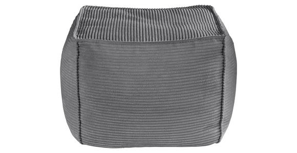 POUF Cord 66/40/66 cm  - Dunkelgrau, KONVENTIONELL, Textil (66/40/66cm) - Hom`in