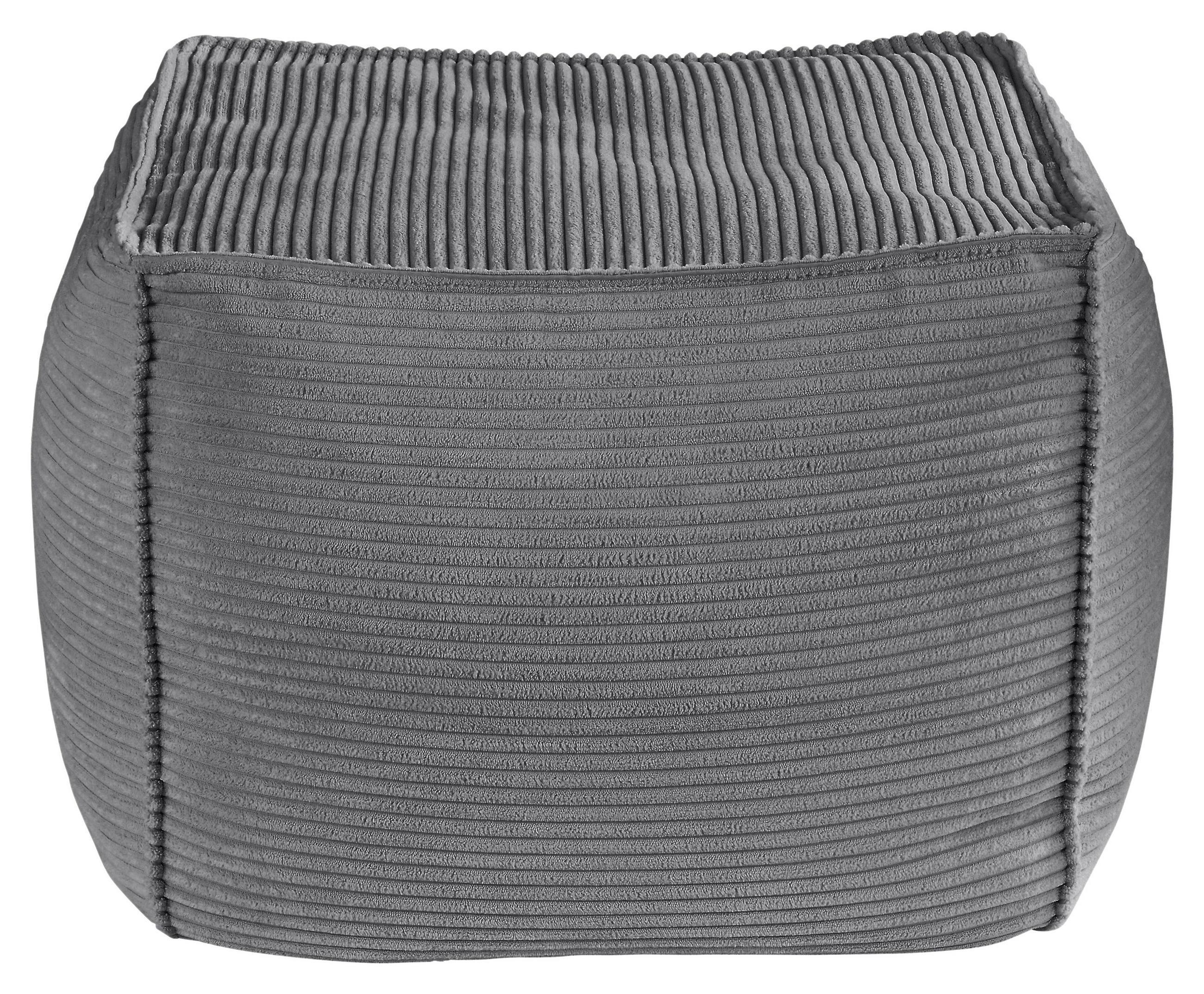 POUF Cord 66/40/66 cm  - Dunkelgrau, KONVENTIONELL, Textil (66/40/66cm) - Hom`in