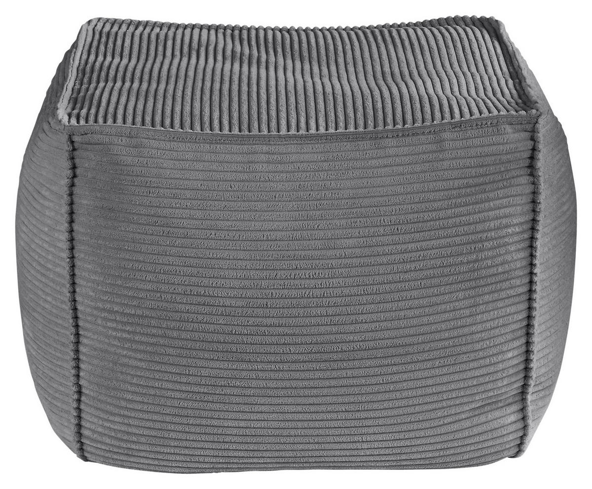 POUF Cord 66/40/66 cm  - Dunkelgrau, KONVENTIONELL, Textil (66/40/66cm) - Hom`in