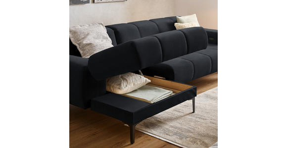 ECKSOFA in Chenille Anthrazit 167/311 cm - Anthrazit/Schwarz, Design, Textil/Metall (167/311cm) - Xora