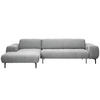 ECKSOFA in Chenille Hellgrau  - Hellgrau/Schwarz, Design, Textil/Metall (167/311cm) - Xora