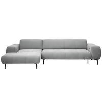 ECKSOFA in Chenille Hellgrau  167/311 cm  - Hellgrau/Schwarz, Design, Textil/Metall (167/311cm) - Xora