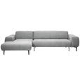 ECKSOFA in Chenille Hellgrau  167/311 cm  - Hellgrau/Schwarz, Design, Textil/Metall (167/311cm) - Xora