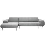 ECKSOFA in Chenille Hellgrau  167/311 cm  - Hellgrau/Schwarz, Design, Textil/Metall (167/311cm) - Xora