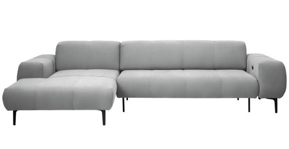 ECKSOFA in Chenille Hellgrau 167/311 cm - Hellgrau/Schwarz, Design, Textil/Metall (167/311cm) - Xora