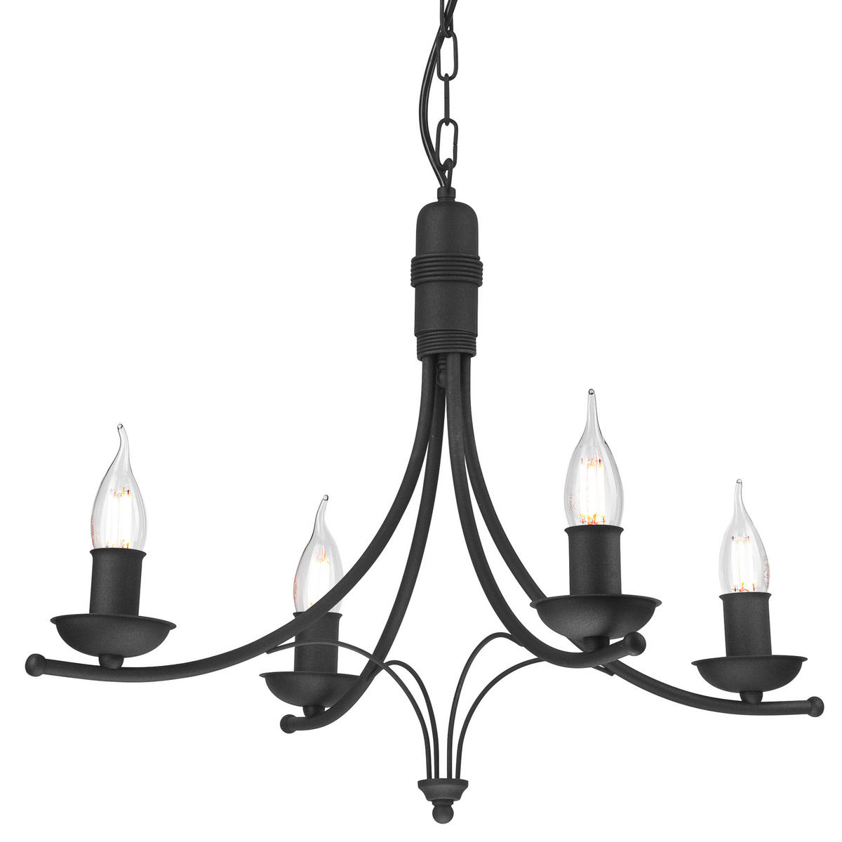 KRONLEUCHTER 100/58/100 cm   - Schwarz Hochglanz, KONVENTIONELL, Metall (100/58/100cm)