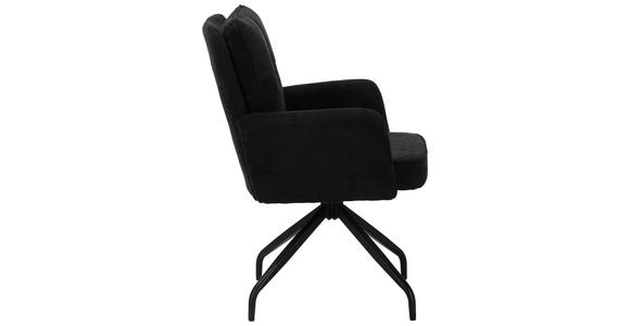 ARMLEHNSTUHL  Sitzfläche 180° drehbar Mikrofaser  - Schwarz, Design, Textil/Metall (60/90/68cm) - Carryhome