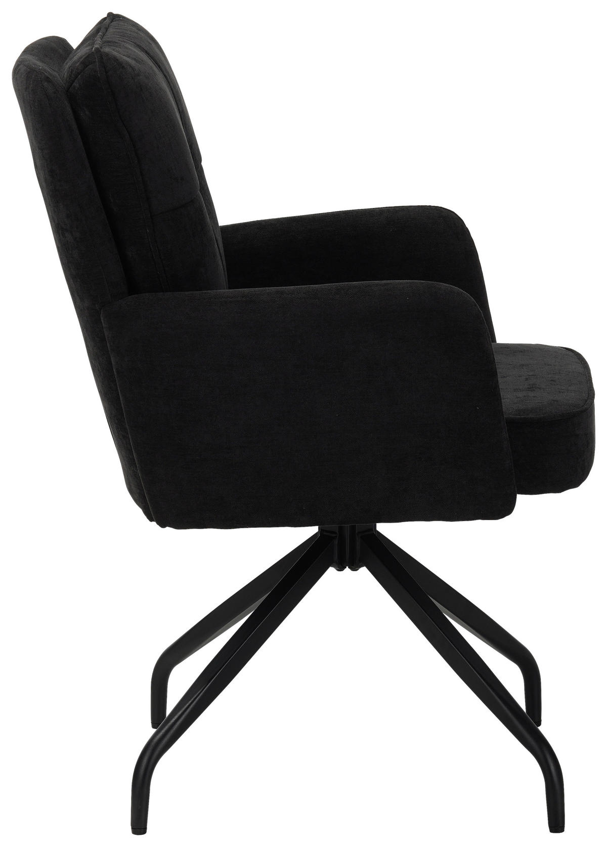 ARMLEHNSTUHL  Sitzfläche 180° drehbar Mikrofaser  - Schwarz, Design, Textil/Metall (60/90/68cm) - Carryhome