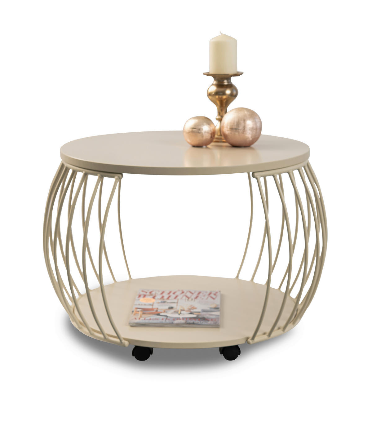 COUCHTISCH 60/60/47 cm rund Creme  - Creme, Design, Holzwerkstoff/Metall (60/60/47cm) - Xora