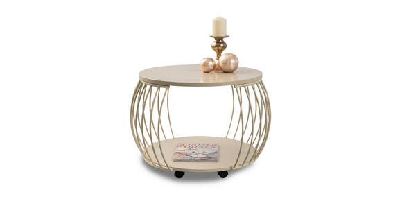 COUCHTISCH 60/60/47 cm rund Creme  - Creme, Design, Holzwerkstoff/Metall (60/60/47cm) - Xora